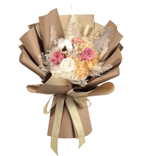 Fancy White & Pink Rose Bouquet